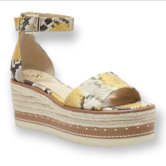 SOLD - VINCE CAMUTO Leather Wedge Summer Sandal Ladies 7.5 - Picture 3 of 16